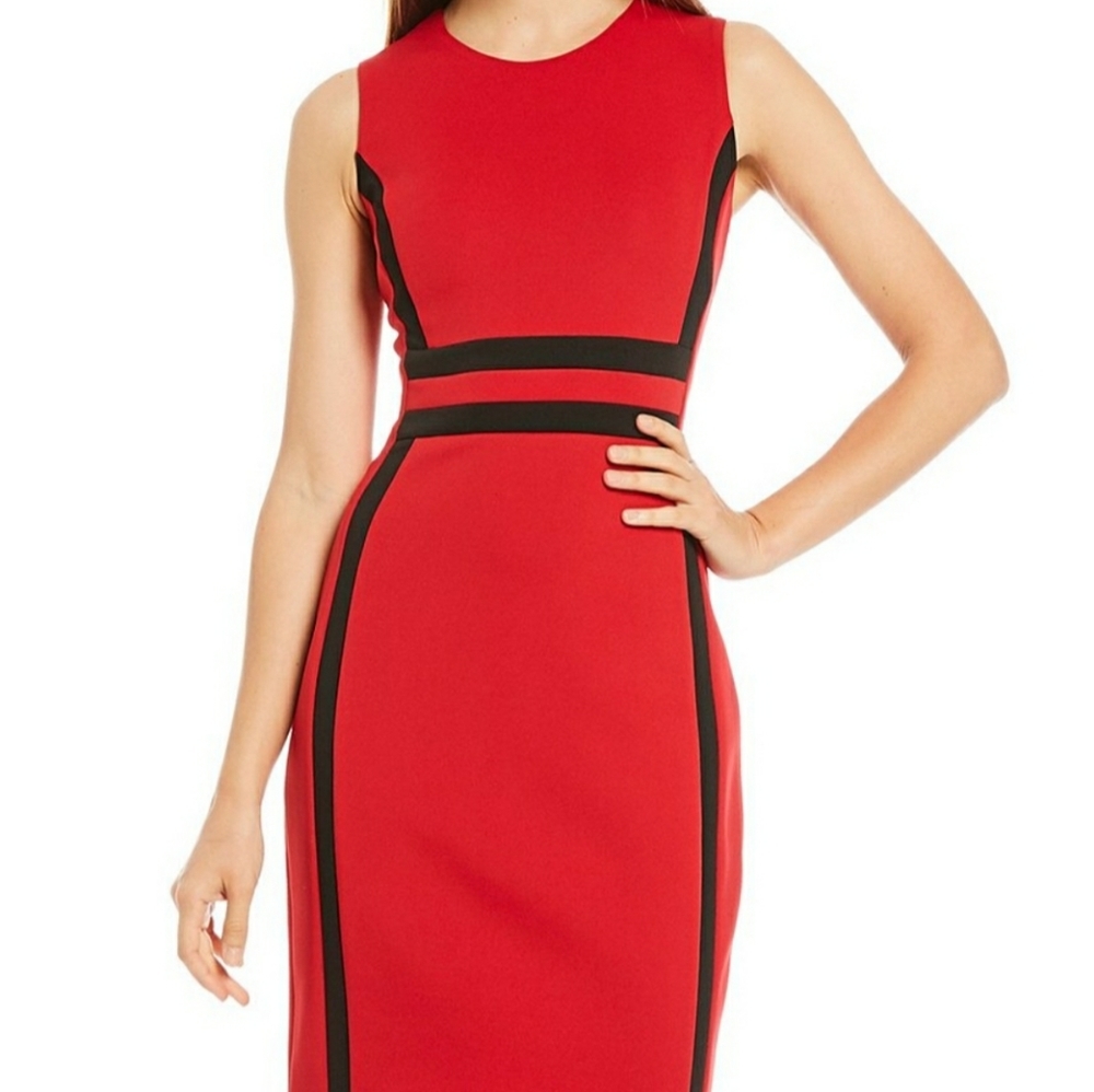 Calvin Klein Colorblock Sheath Dress - Picture 1 of 7
